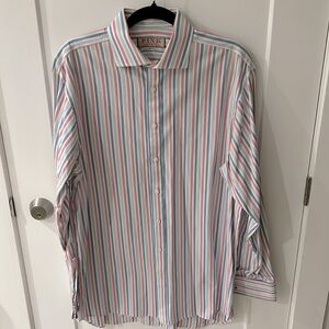 Thomas Pink PINK pinstriped Men’s Button Down Shirt